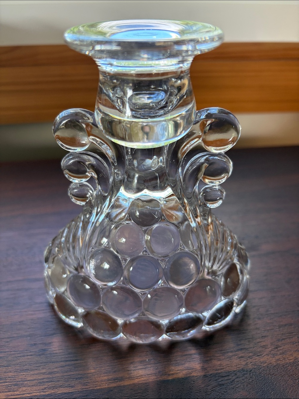 Vintage Westmoreland Glass Candleholder Thousand Eyes Clear Bubble Trinket Dish